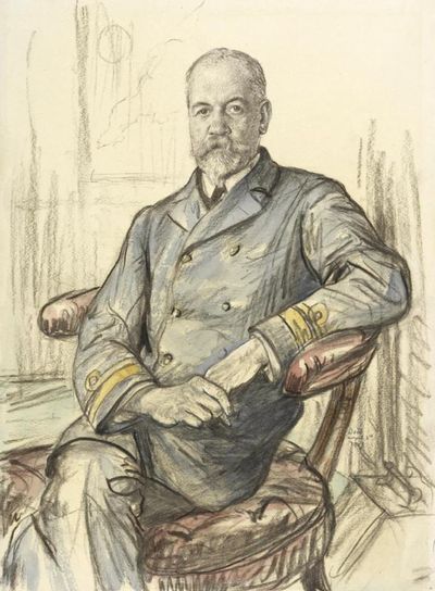 Admiral The Hon. Sir Arthur J. Henniker-Hughan as a rear-Admiral, 1917.Portrait: Francis Dodd.  Imperial War Museum.  ART 1750.